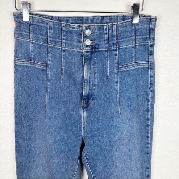 We the Free Jayde Blue Denim Jeans Flare Wide Leg Bell Bottom 31 - Picture 4 of 10